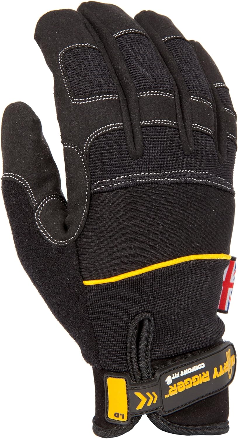 Dirty Rigger Comfort Fit Full Finger Protective Black Gloves