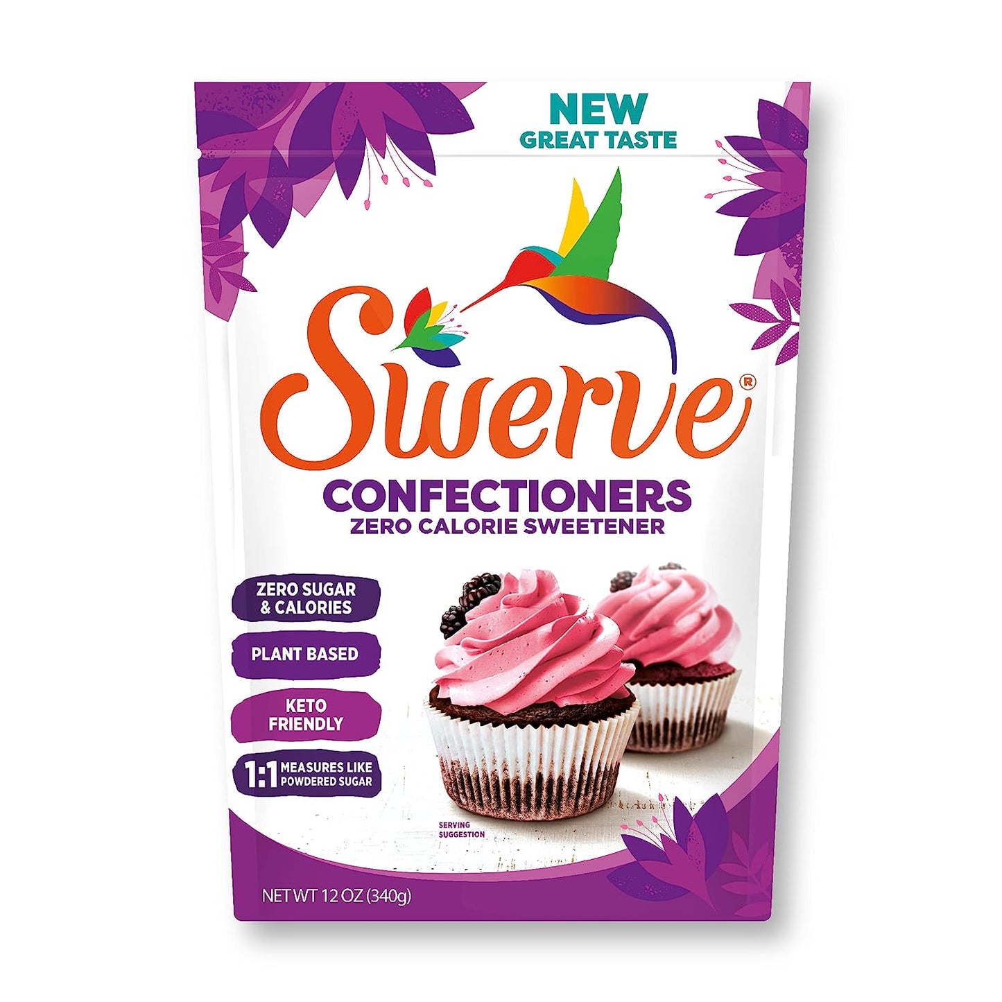 Swerve Sweetener Confectioners 12 Oz Ounces Sugar Replacement